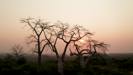 Viajando-Hasta-El-Pase,-Drone-4k,-Puesta-De-Sol-En-áfrica,-Angola,-áfrica-11