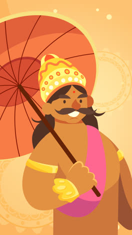 una animación del tema del evento del festival de onam