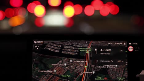 driving at night using gps navigation