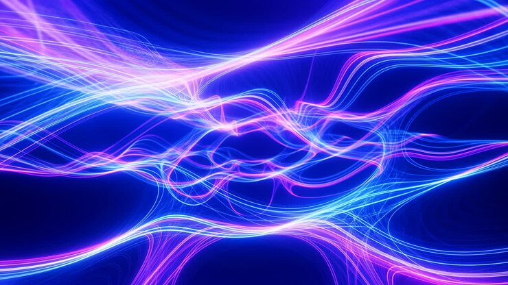 Dynamic Abstract Neon Light Lines Flowing