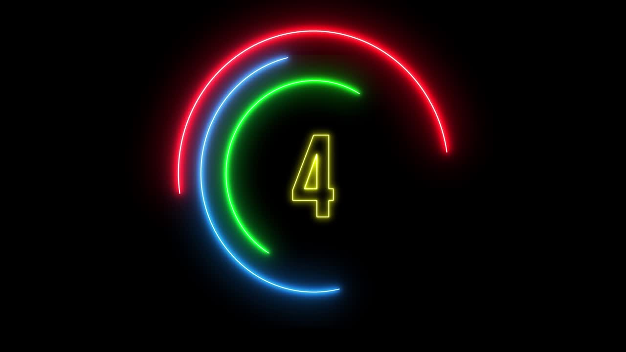 3 different neon countdown mix, digital HUD timer.