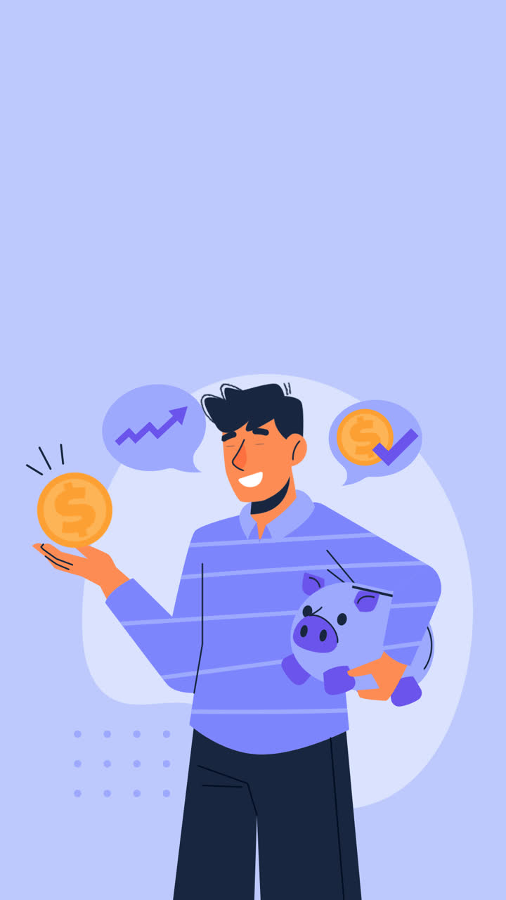 Motion Graphic of Hand drawn frugality illustration