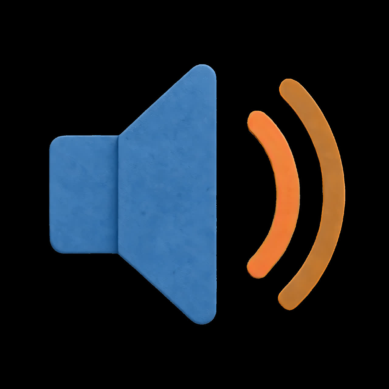 Volume icon with sound waves animation isolated asset, transparent 4K video, alpha channel, ProRes