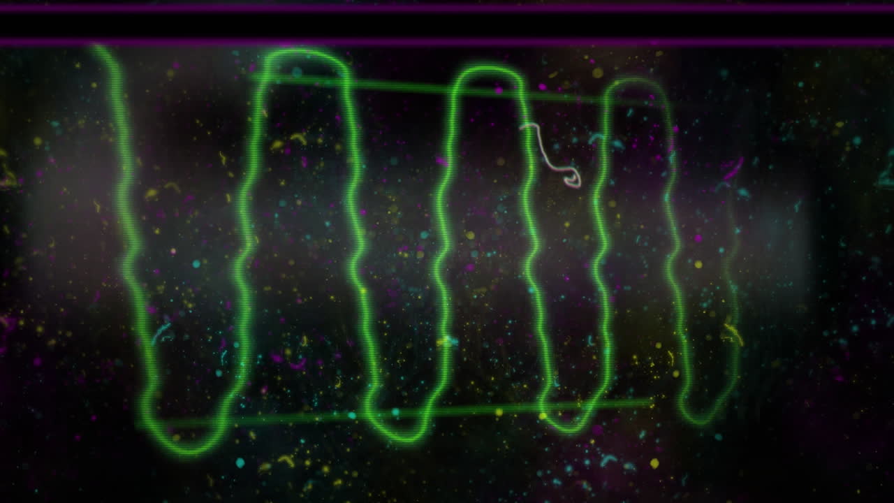 선과 오류와 함께 화면에 디지털 인터페이스의 애니메이션