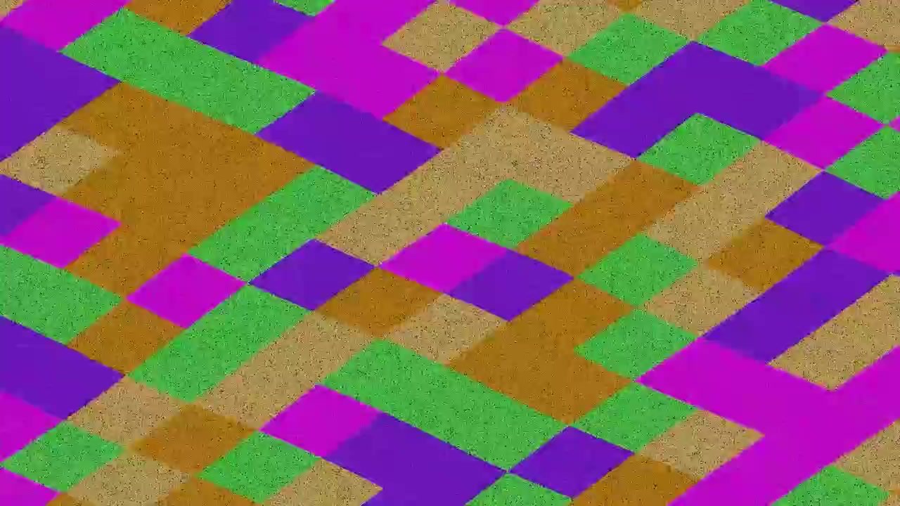Abstract Geometric Pattern with Shifting Colorful Squares