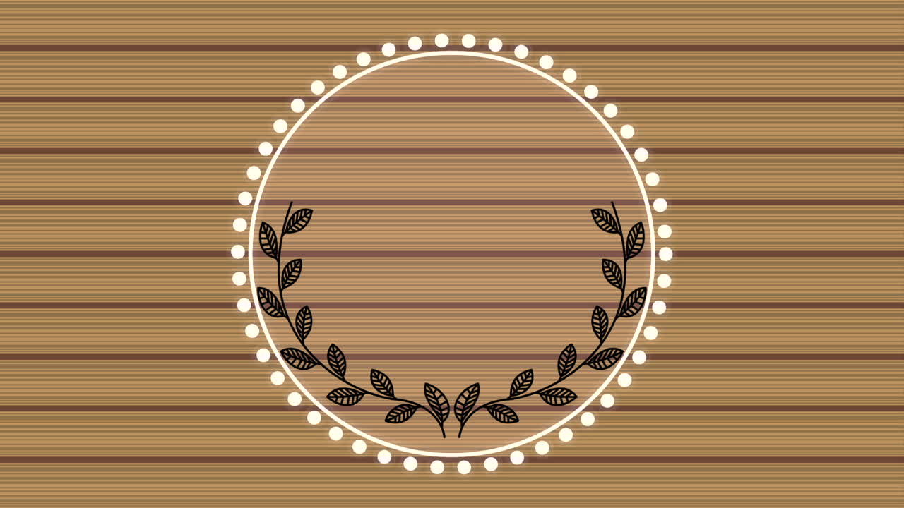 나무 배경으로 우아한 원형 프레임 비디오 애니메이션