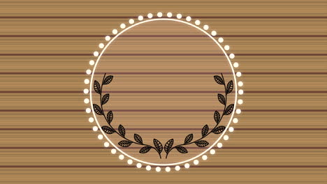 elegant circular frame with wooden background video animation