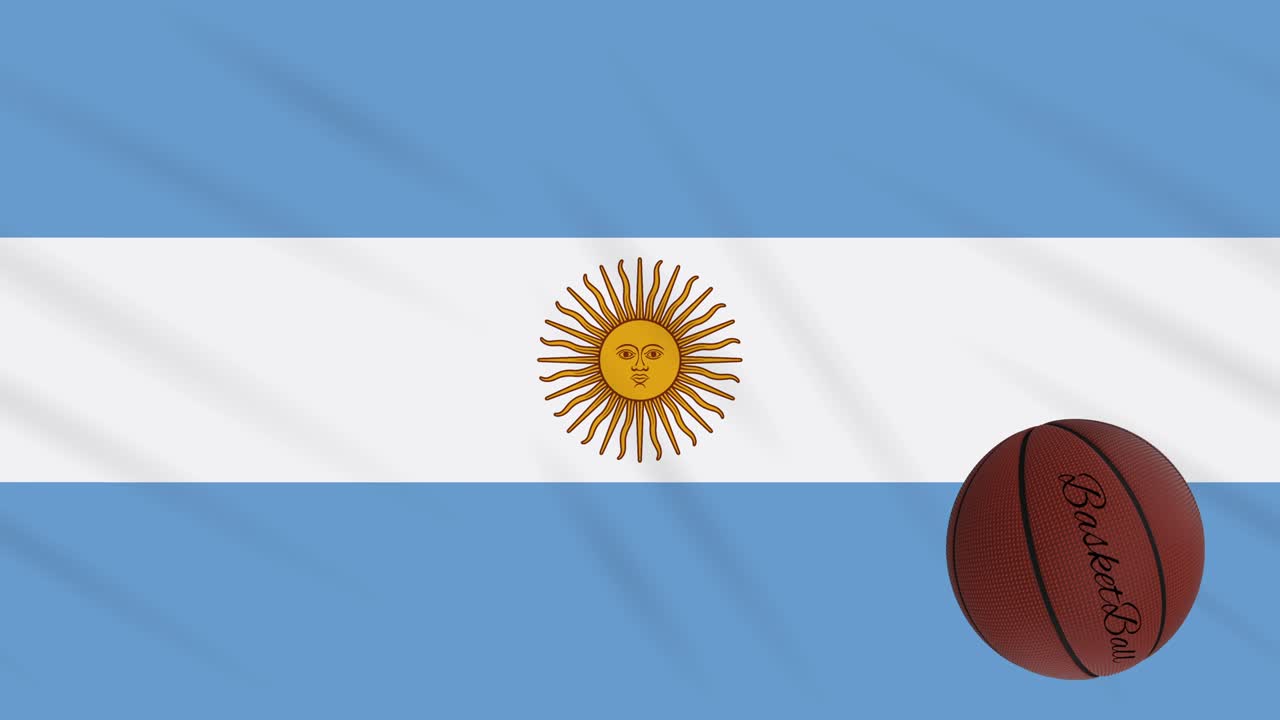 아르헨티나 발이 흔들리고 농구가 회전하고, 루프