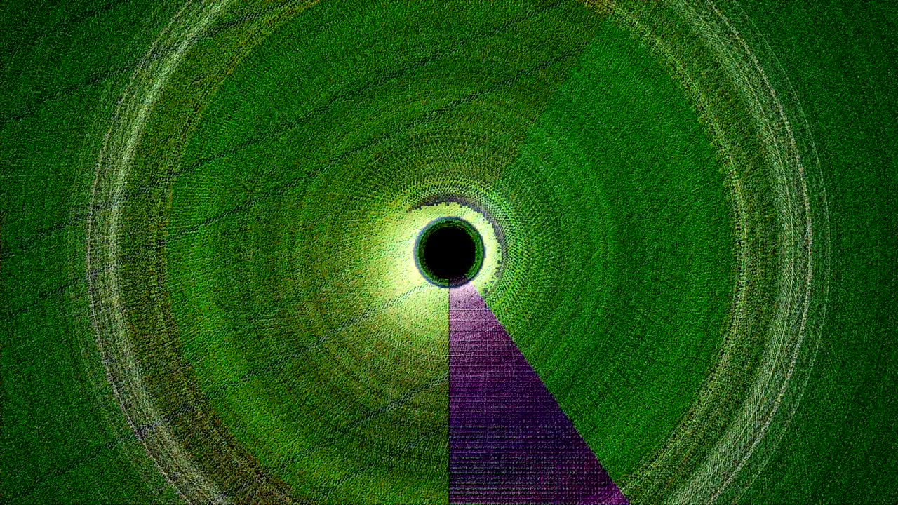 원을 가진 글리치 배경