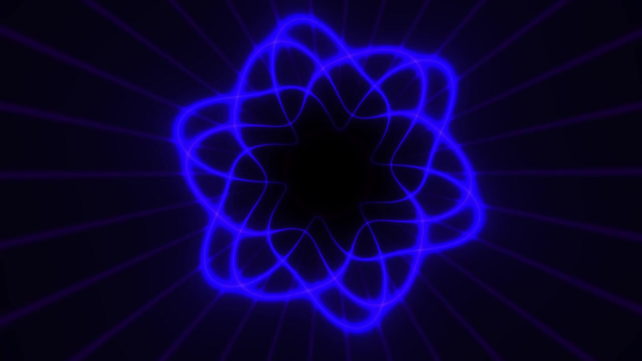 Motivo Floreale Astratto al Neon Viola che Pulsa su Sfondo Scuro