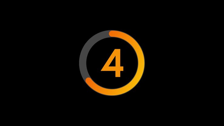 Ten second countdown timer orange color with circle bar on easy-to-use transparent background