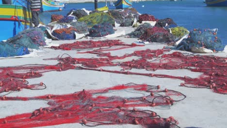 marsaxlokk, 몰타의 다채로운 밝은 어망
