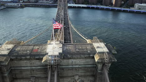 drone footage showing brooklyn bridge