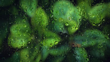 4k loop animation background of rain drops falling with green screen slow rain thunder speedy night