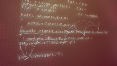 анимация обработки данных и спираль днк, вращающаяся на коричневом экране