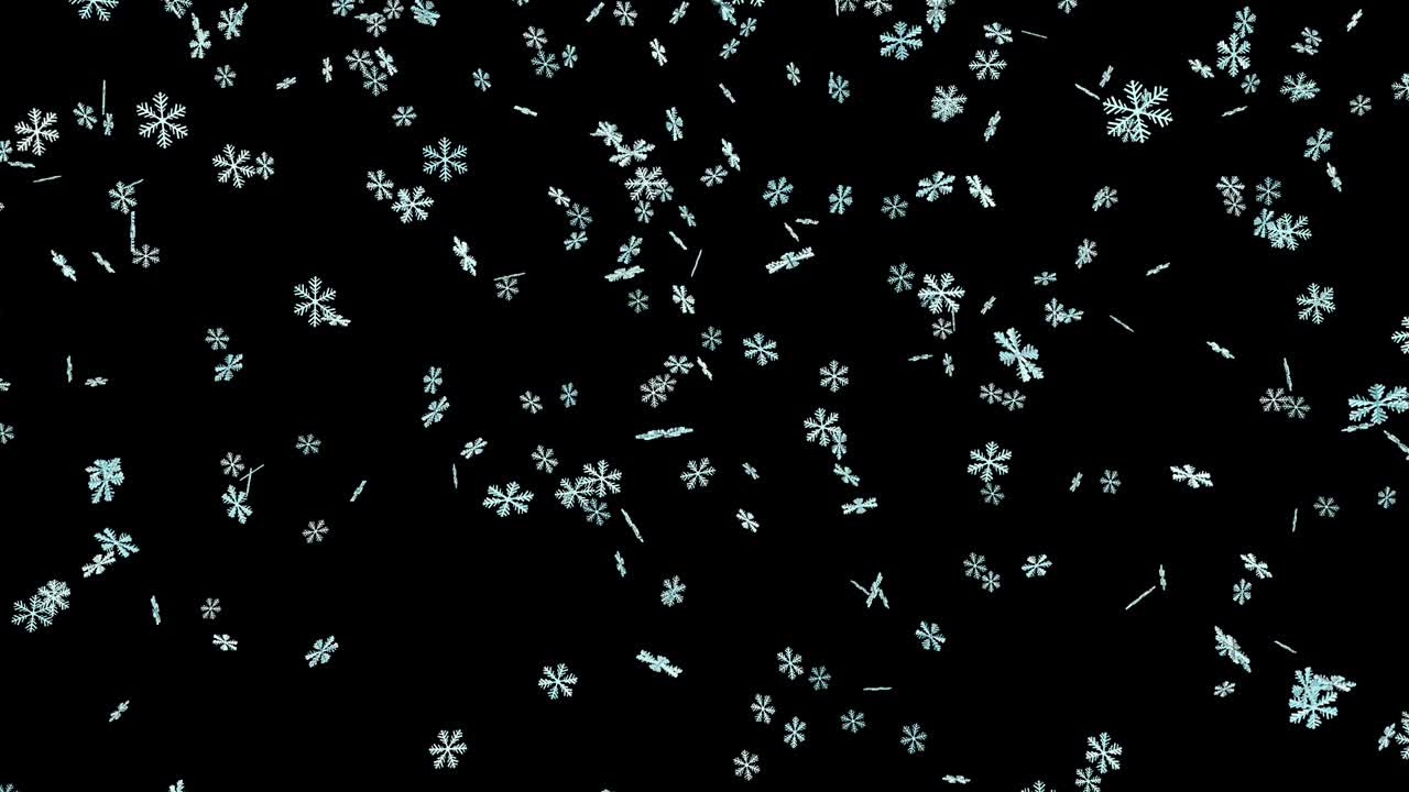 Abstrakte snøflak flyr i det uendelige