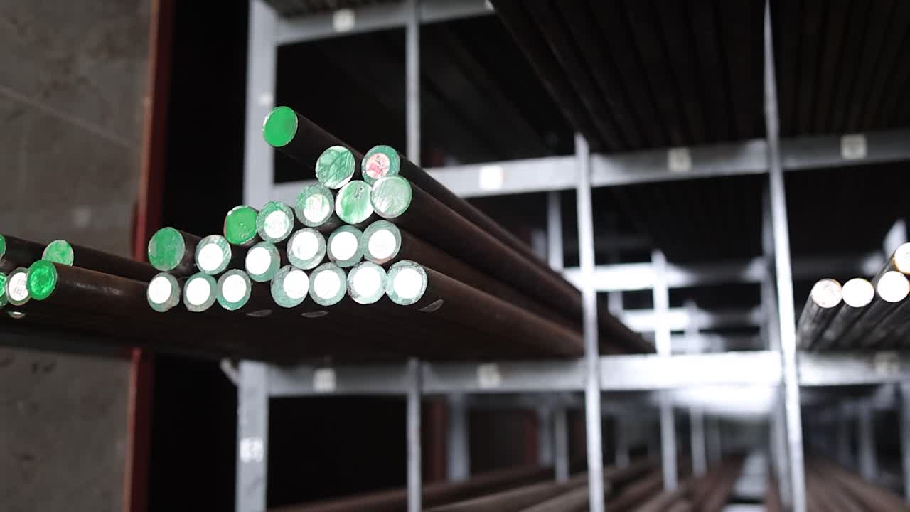 metal rode with a lot of different types of raw material. Industry 5.0, industrial 4.0 concept