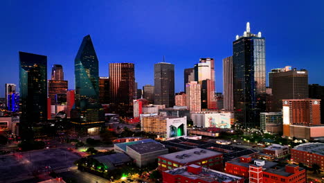 dallas cityscape building with lighting and clear sky