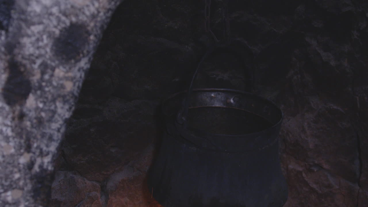 Old Large Pot Over Aged Style Oven At Chobareti Meskhetian House Mzianeti, Georgia