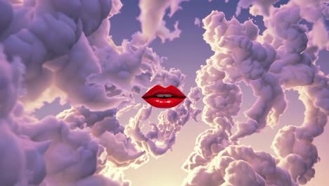 red lips among the clouds
