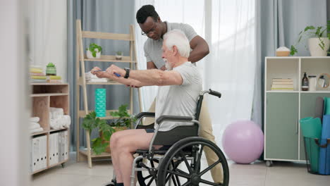 man in wheelchair, physiotherapy