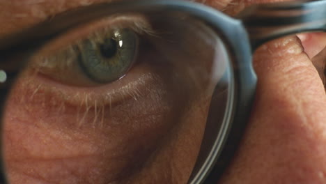 vision, eyes and zoom of elderly eye man