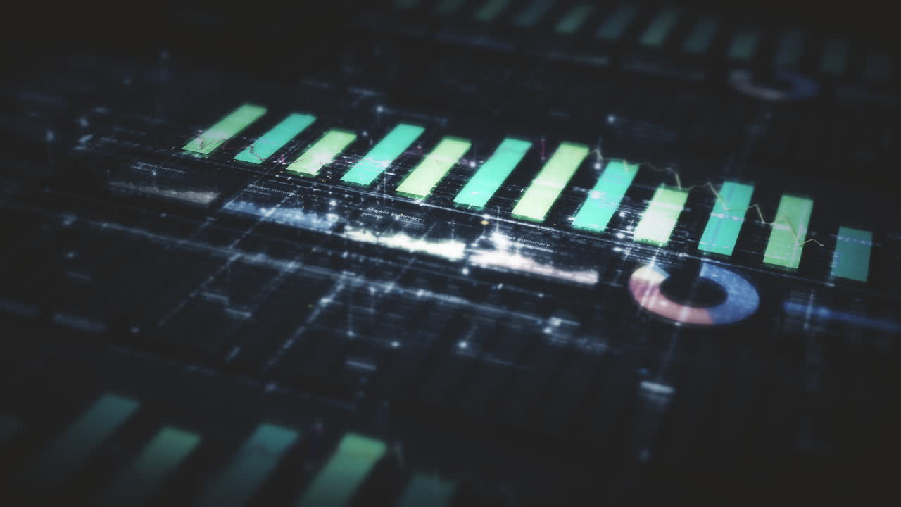 Dynamic data visuals for business info graphics, animated charts, and data-driven insights for a business meeting mock-up. Explore the world of trading, stock exchanges, and crypto