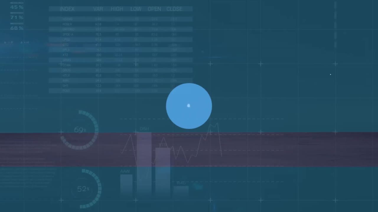 Animation of network of connections with icons over grid