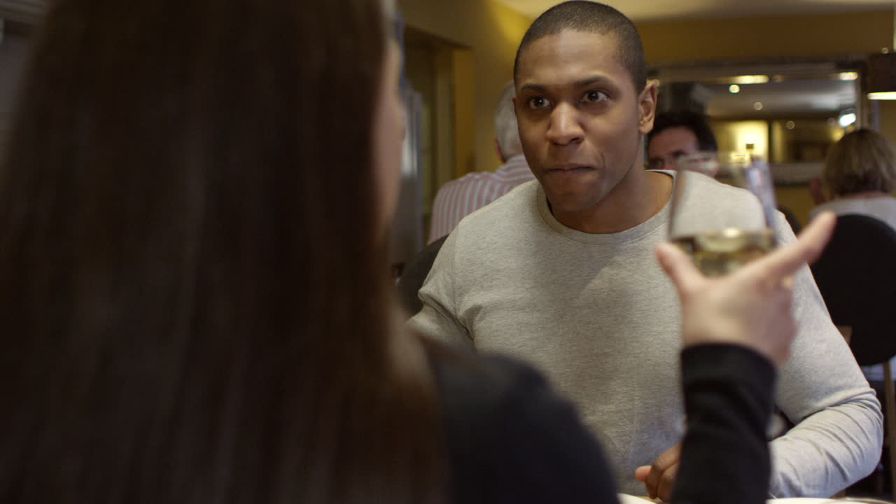 Young Couple Eating Meal In Boutique Hotel Shot On R3D
