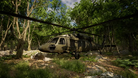 Military-helicopter-in-deep-jungle