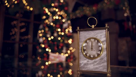 new year clock on table. happy new year eve background
