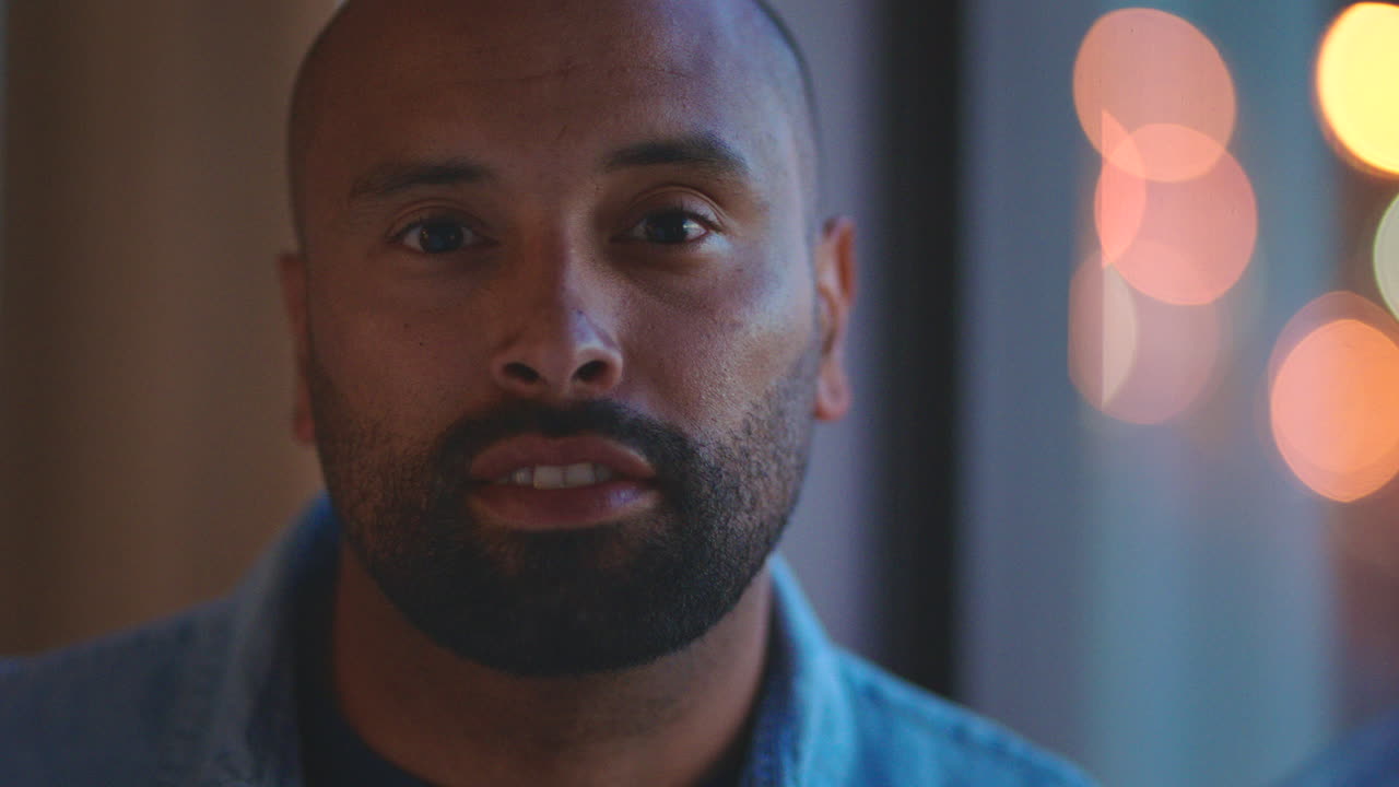 Happy man, smile and face while showing perfect