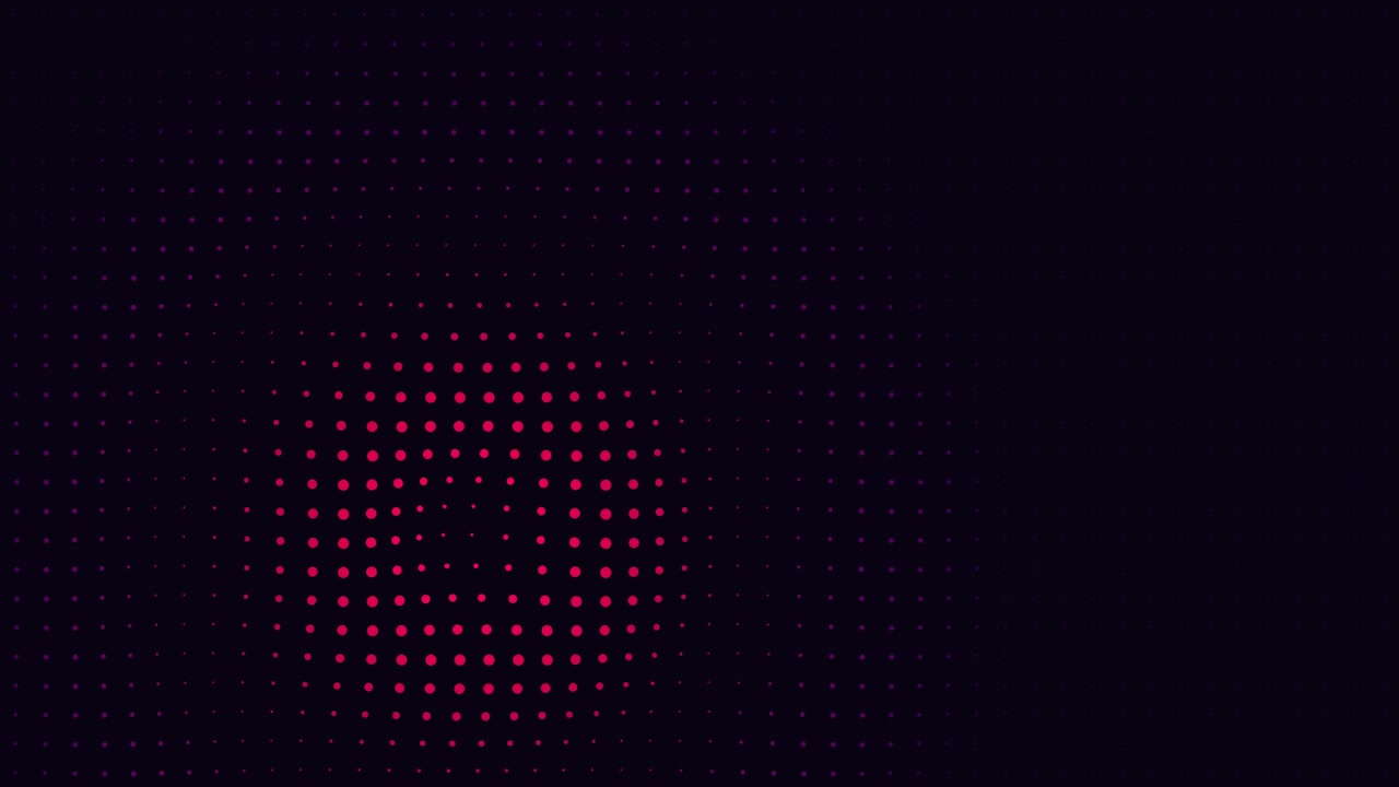 Abstract Motion Graphic of Pulsing Pink Dots on Dark Background