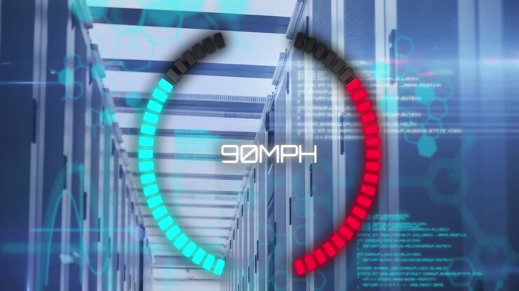 About car speedometer concept, digital interface concept, and data processing
