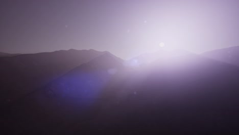 aerial green hills landscape in fog