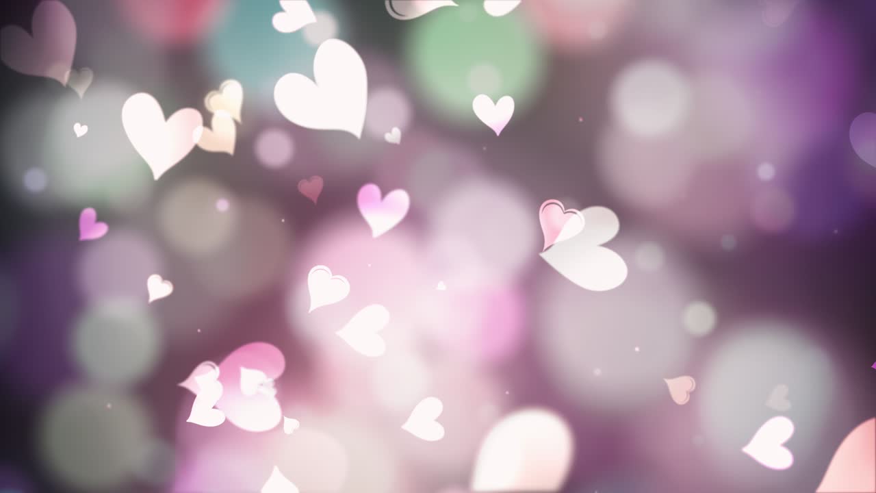 3d hermoso resplandor rosa corazón bokeh y desfocado bokeh fondo de luz. abstracto caída hermoso corazón fondo de animación de bucle 4k para el día de san valentín, día de san valentine, día de la boda