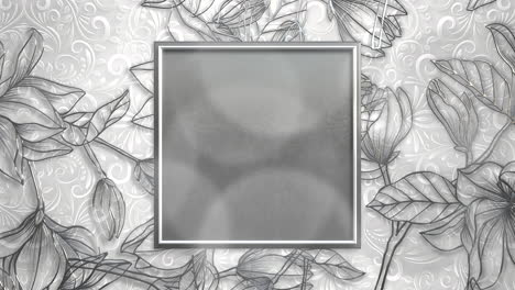 closeup vintage frame with flowers motion with wedding background 23