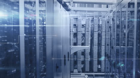 animation of lights and dust over servers