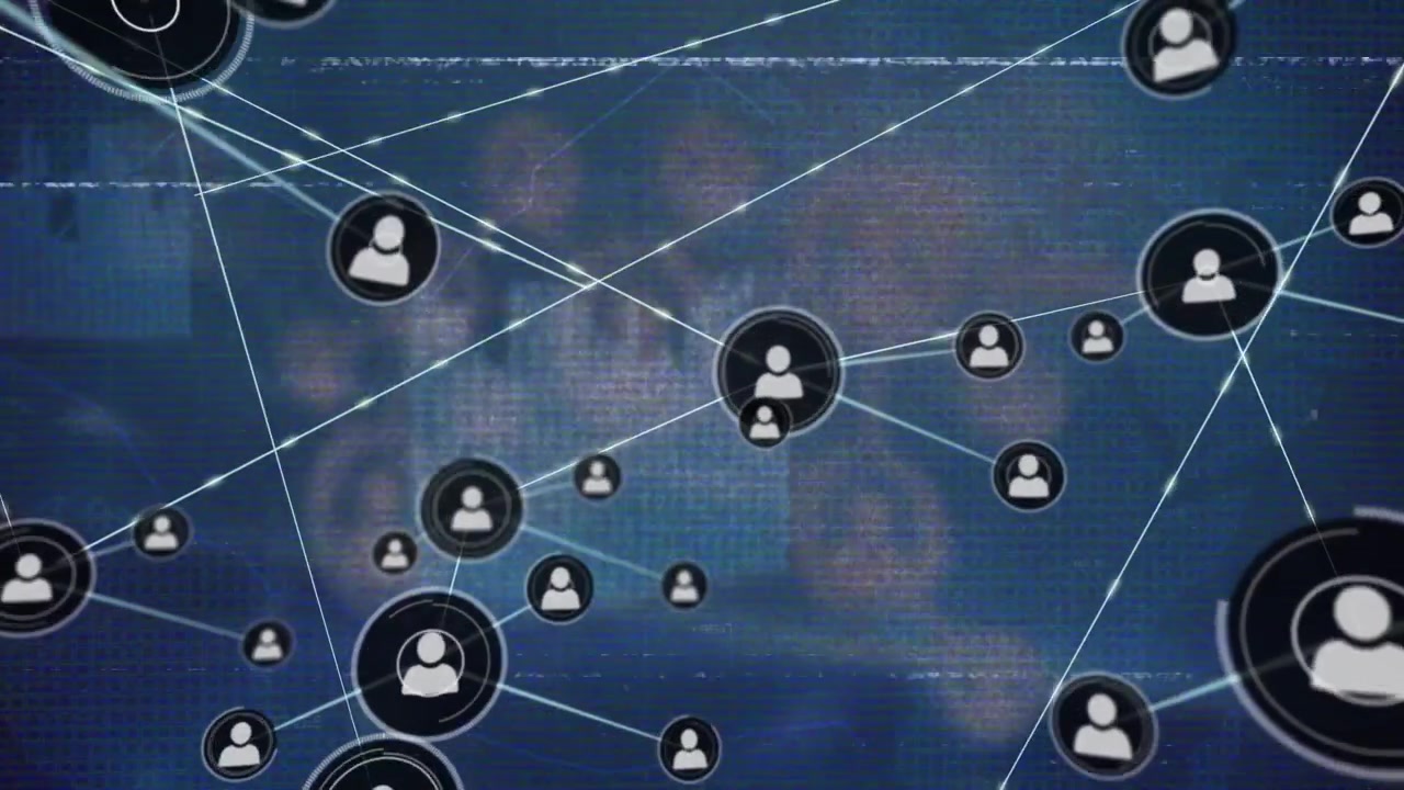 Animazione di una rete di connessioni.