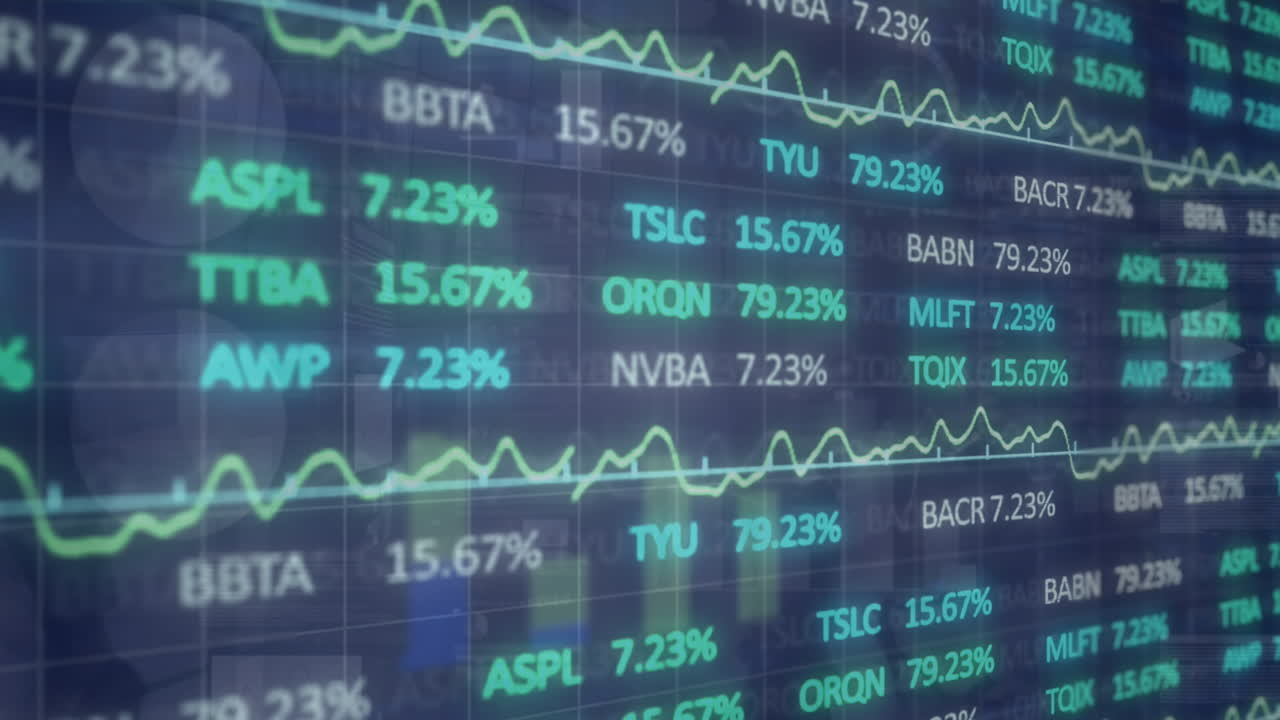 Animazione dell'elaborazione di dati finanziari su griglia