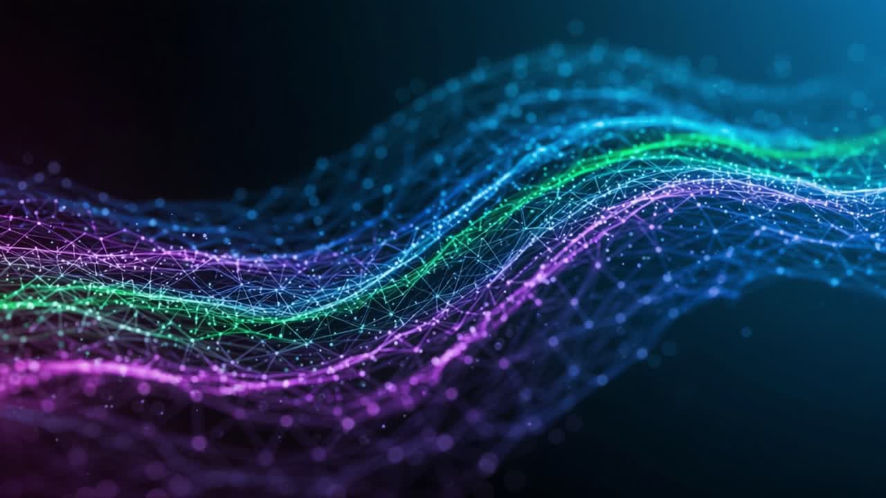 Vibrant Waves of Data: An Artistic Exploration of Colorful Waveforms Representing Information Flow Through Digital Networks