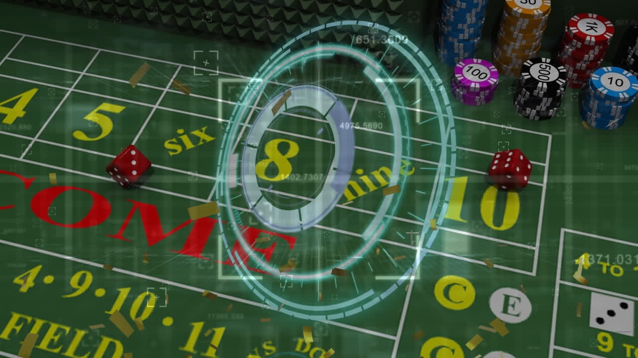 animación del procesamiento de datos sobre el casino