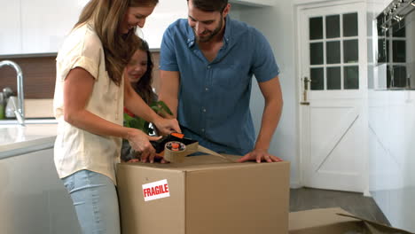 lively family packing boxes