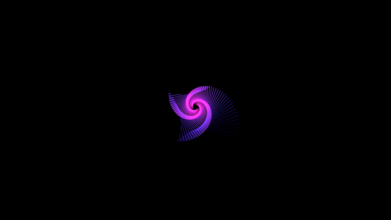 Abstract Pink and Blue Spiral Motion Graphic on Black Background