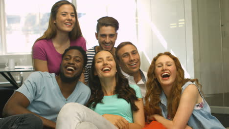 students smiling at camera together