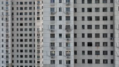 Drone aerial view of highrise residential building residential area