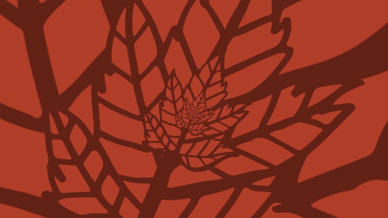 animación de hojas de naranja de otoño que se mueven en un bucle sin costuras