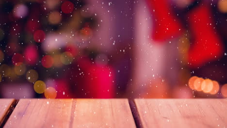 nieve cayendo con la escena de navidad