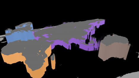 mapa del mundo en 3d sobre un fondo negro