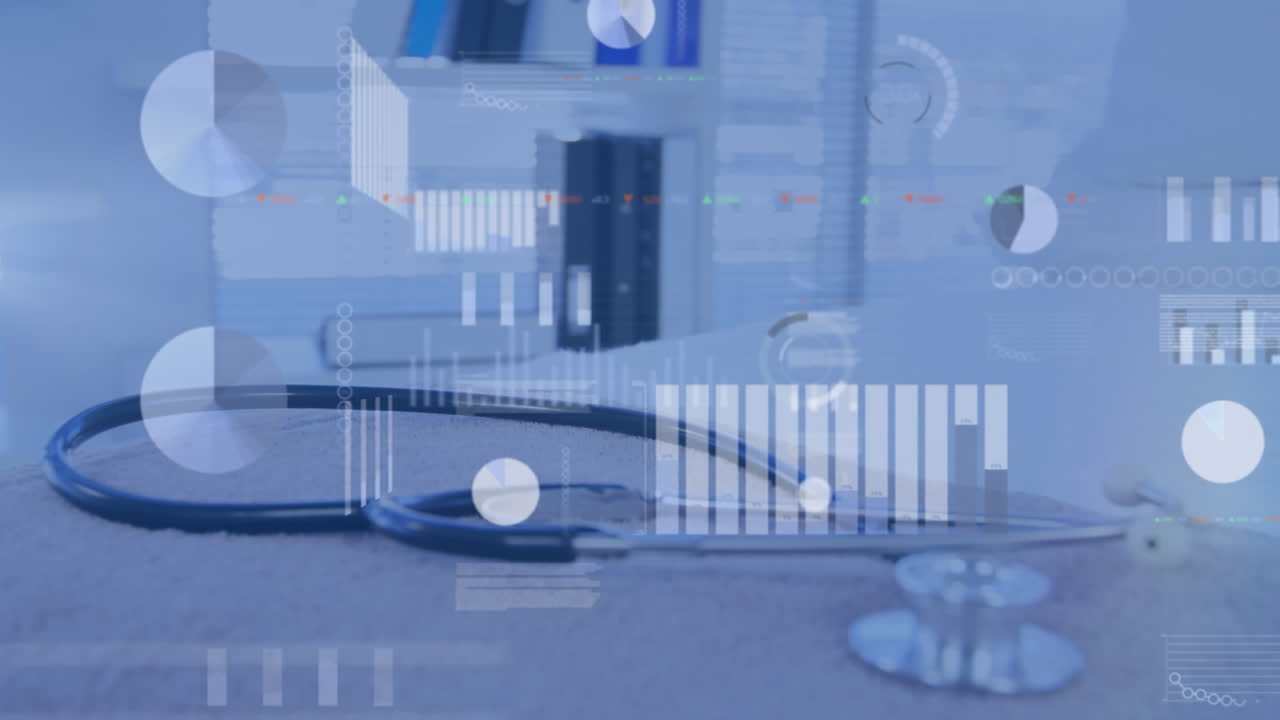 animación del procesamiento de datos a través del estetoscopio del médico